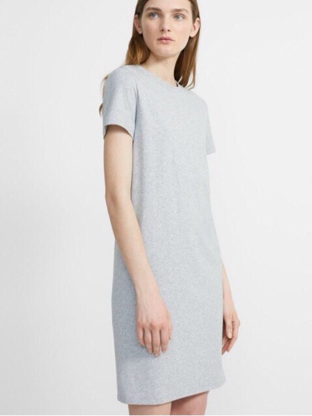 Theory Cotton-Modal Continual Grey Tee T-Shirt Dress Size S